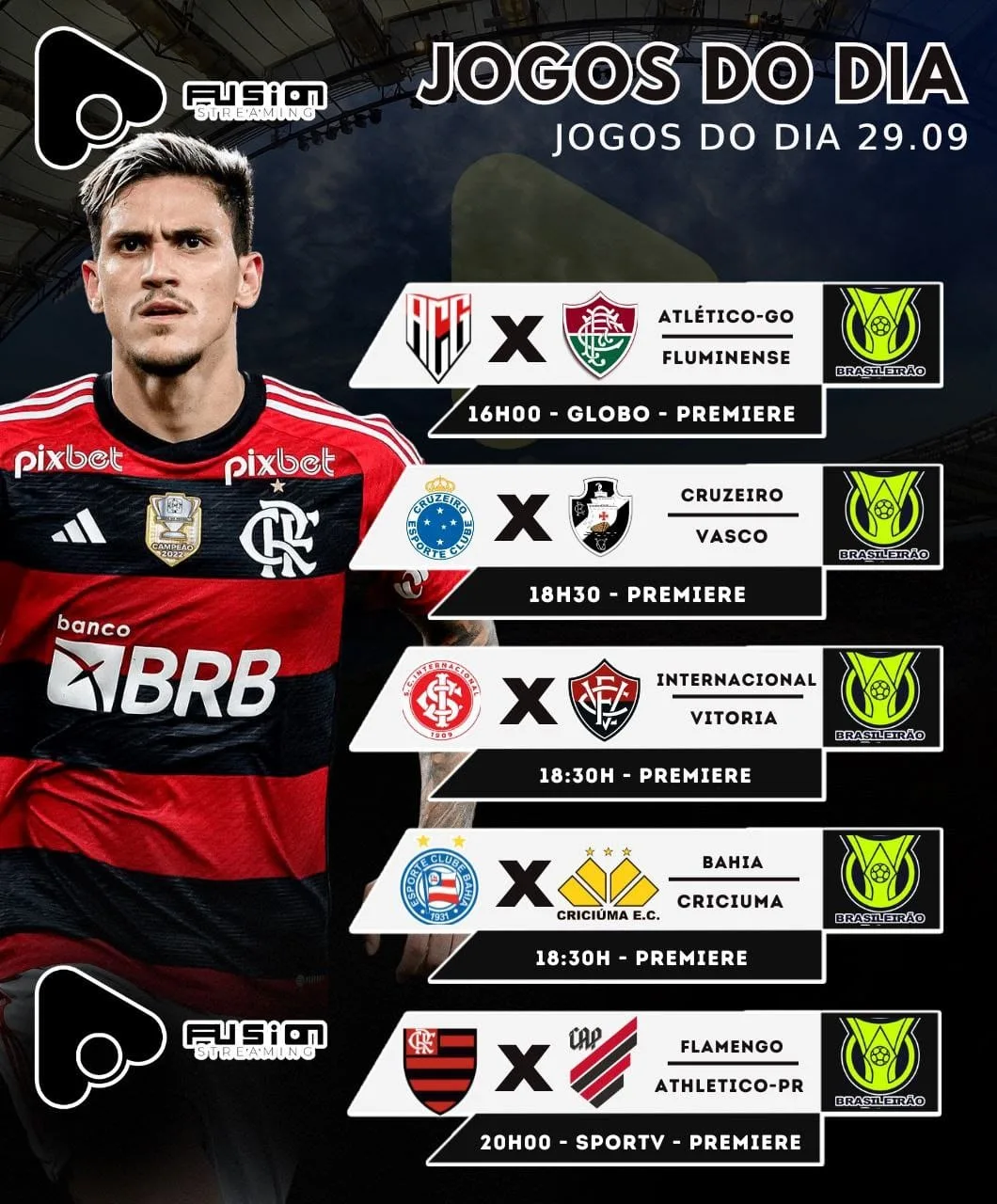 Jogos do Dia - Fusion Streaming